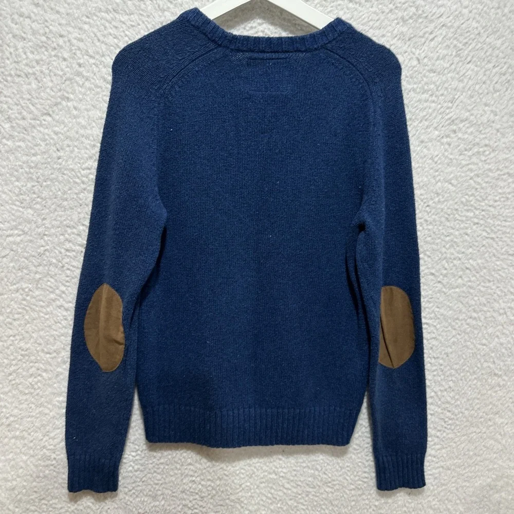 American Eagle Outfitters Men's S Blue Athletic Fit Sweater Elbow‎ Patch Logo